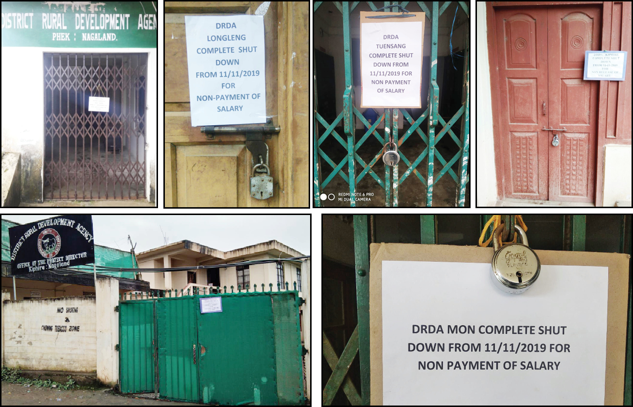 Nagaland DRDA offices close down again,  protest resumes against non-release of pay